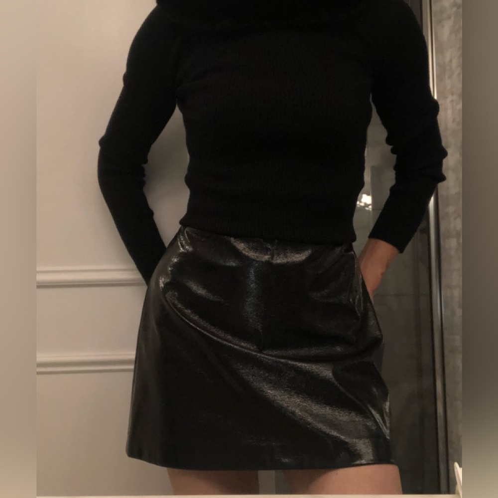 Luxurious Faux Leather Skirt